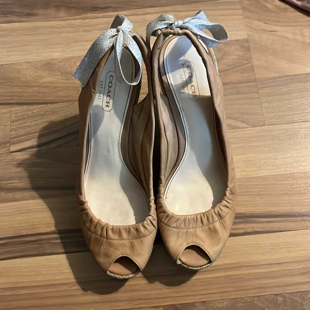 Leather Coach Wedges size 7